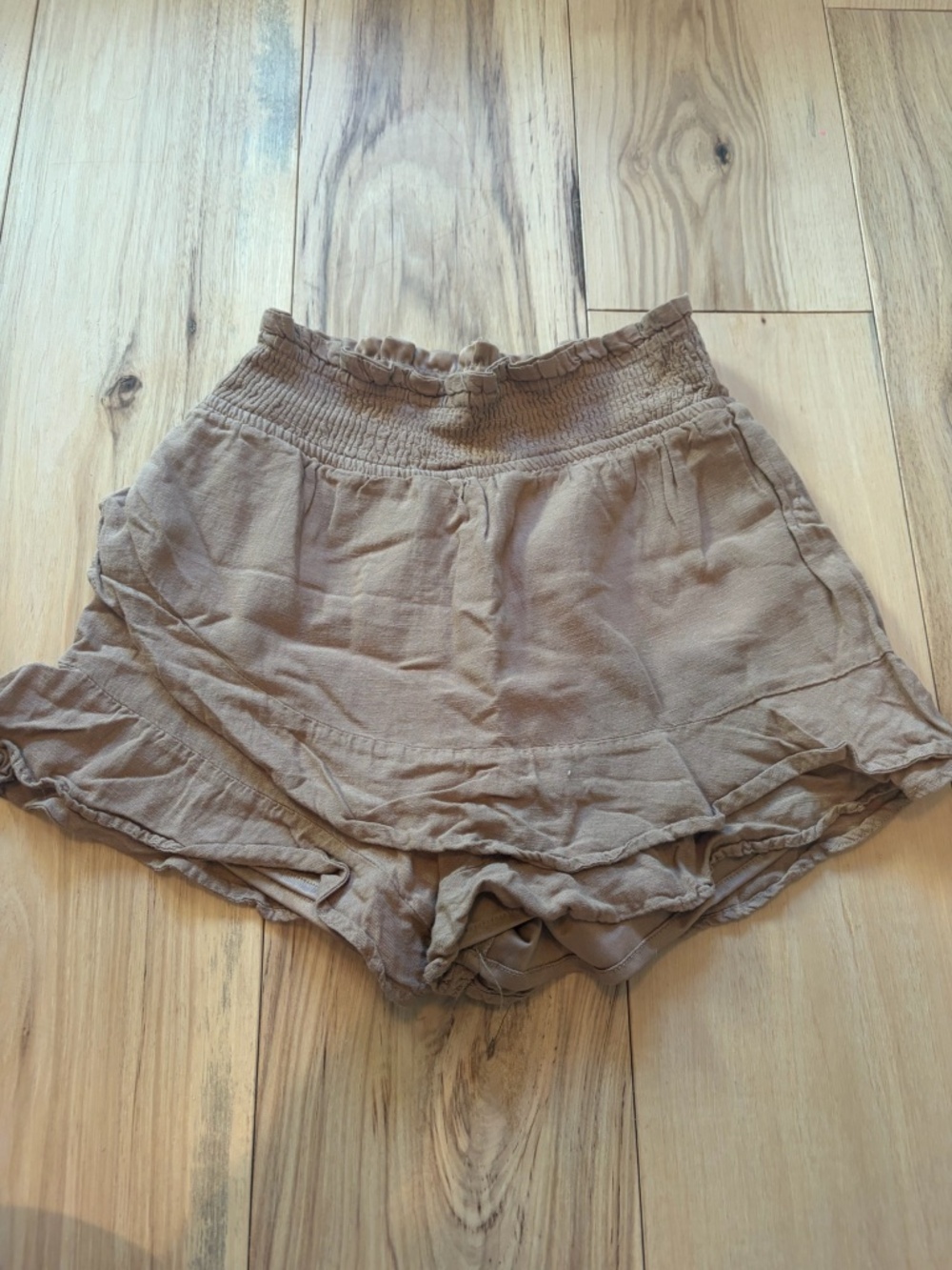 Brown Ruffle Layered Smocked Skort Size XS